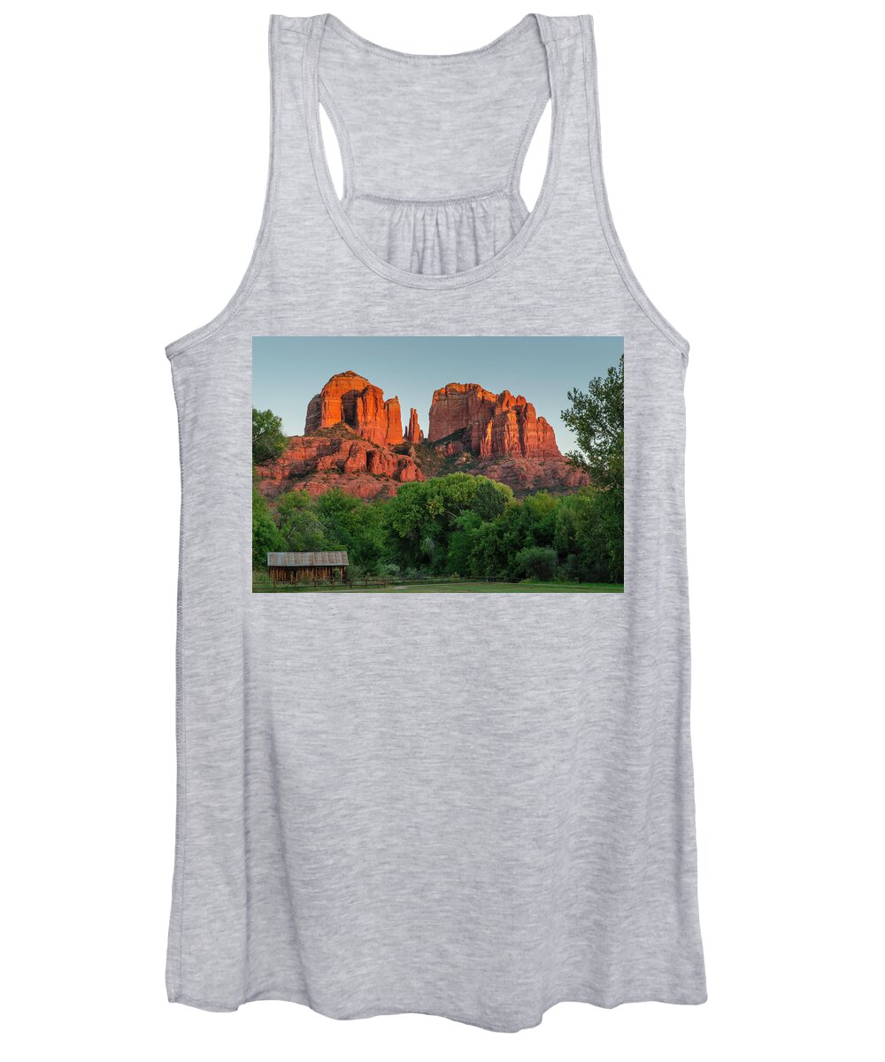 Arizona Women's Tank Top featuring the photograph Cathedral Rock by John Roach