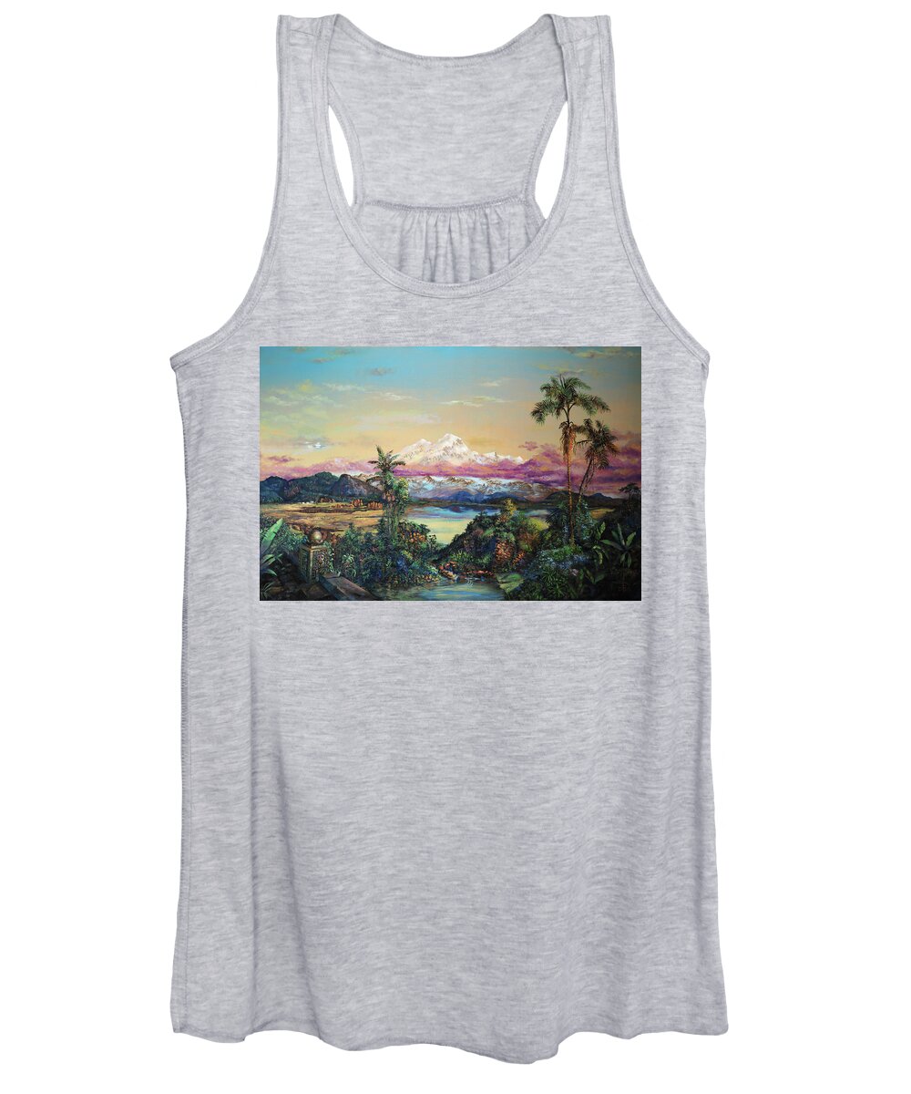 Cayambe Women's Tank Top featuring the painting Cayambe-ish by David Bader