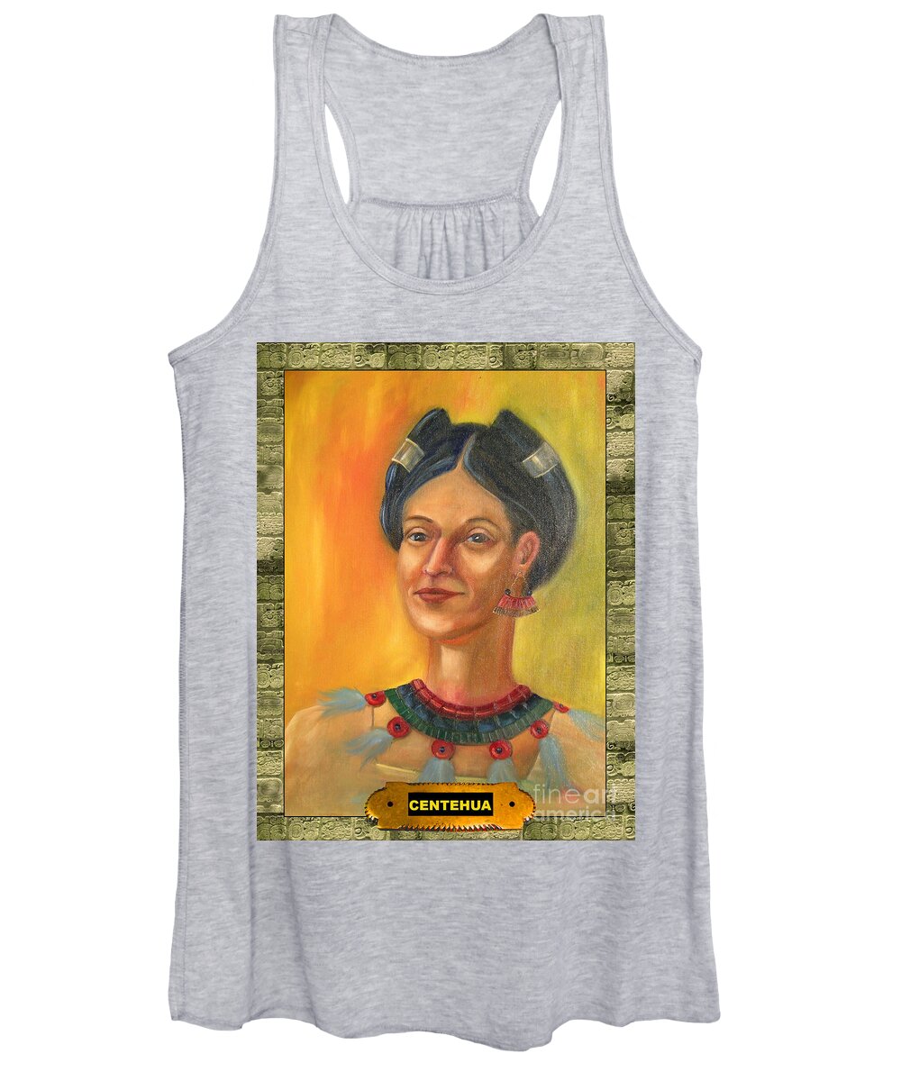 Centenhua Women's Tank Top featuring the painting Centehua Illustration by Lilibeth Andre