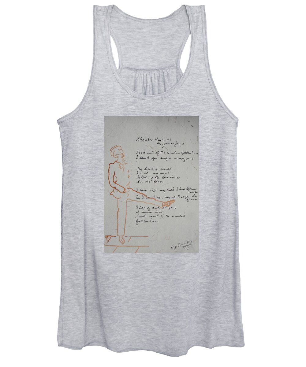 Poem Women's Tank Top featuring the painting Chamber Music V by Roger Cummiskey