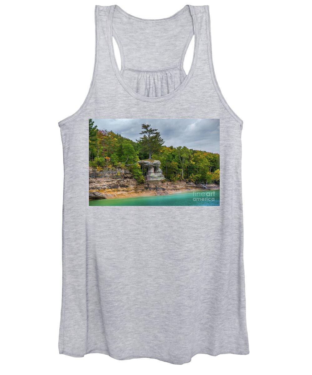 Chapel Rock Women's Tank Top featuring the photograph Chapel Rock Pictured Rocks National Lakeshore -5634 by Norris Seward