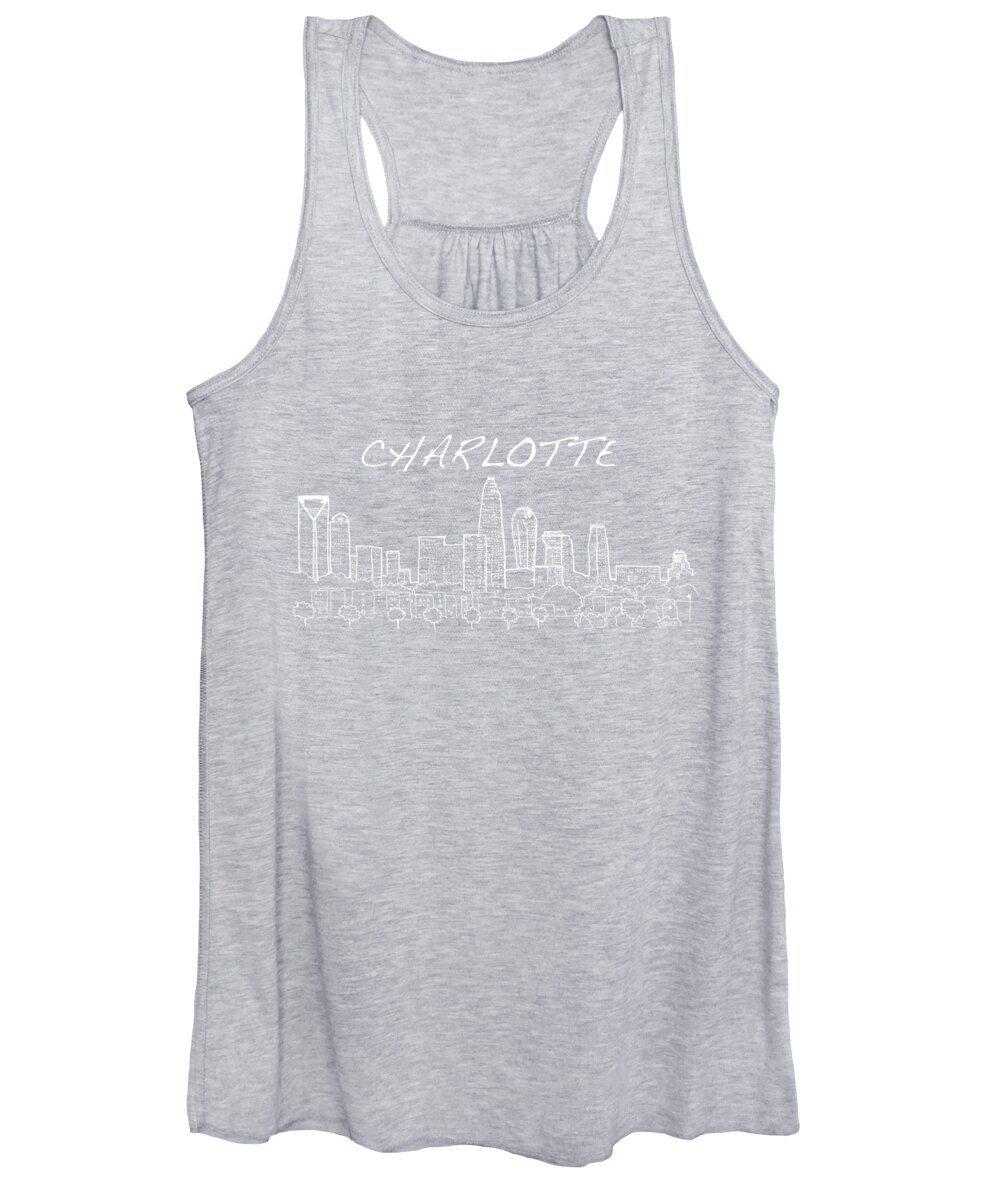 Charlotte Women's Tank Top featuring the photograph Charlotte NC with TEXT View from the East by Robert Yaeger