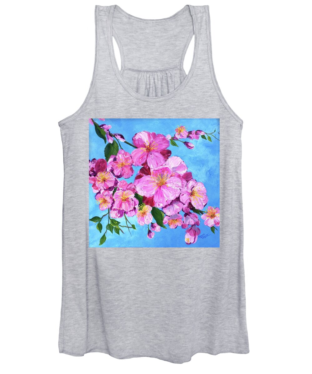 Spring Women's Tank Top featuring the painting Cherry Blossoms by Donna Tucker