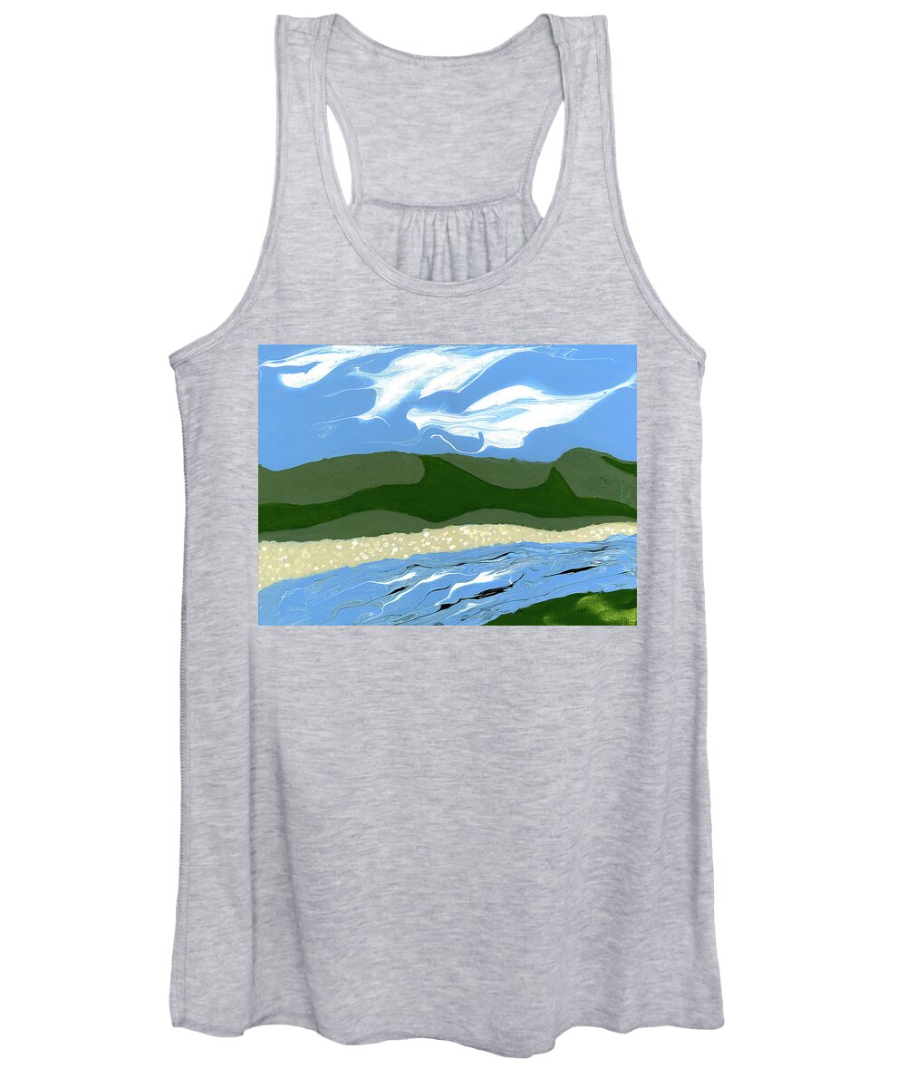 Abstract Women's Tank Top featuring the painting Childhood by Matthew Mezo