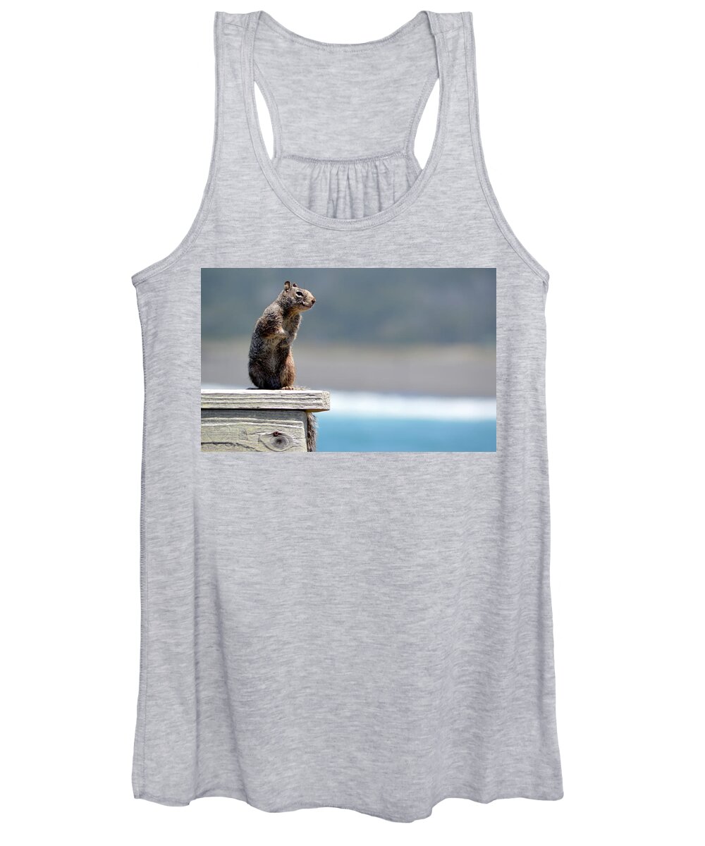 Animals Women's Tank Top featuring the photograph Chilly Squirrel by AJ Schibig