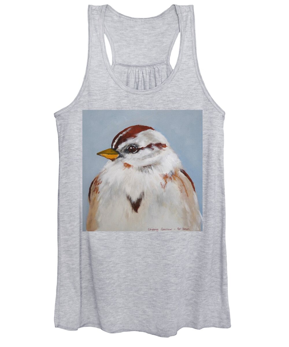 Chipping Sparrow Women's Tank Top featuring the painting Chipping Sparrow by Pat Dolan