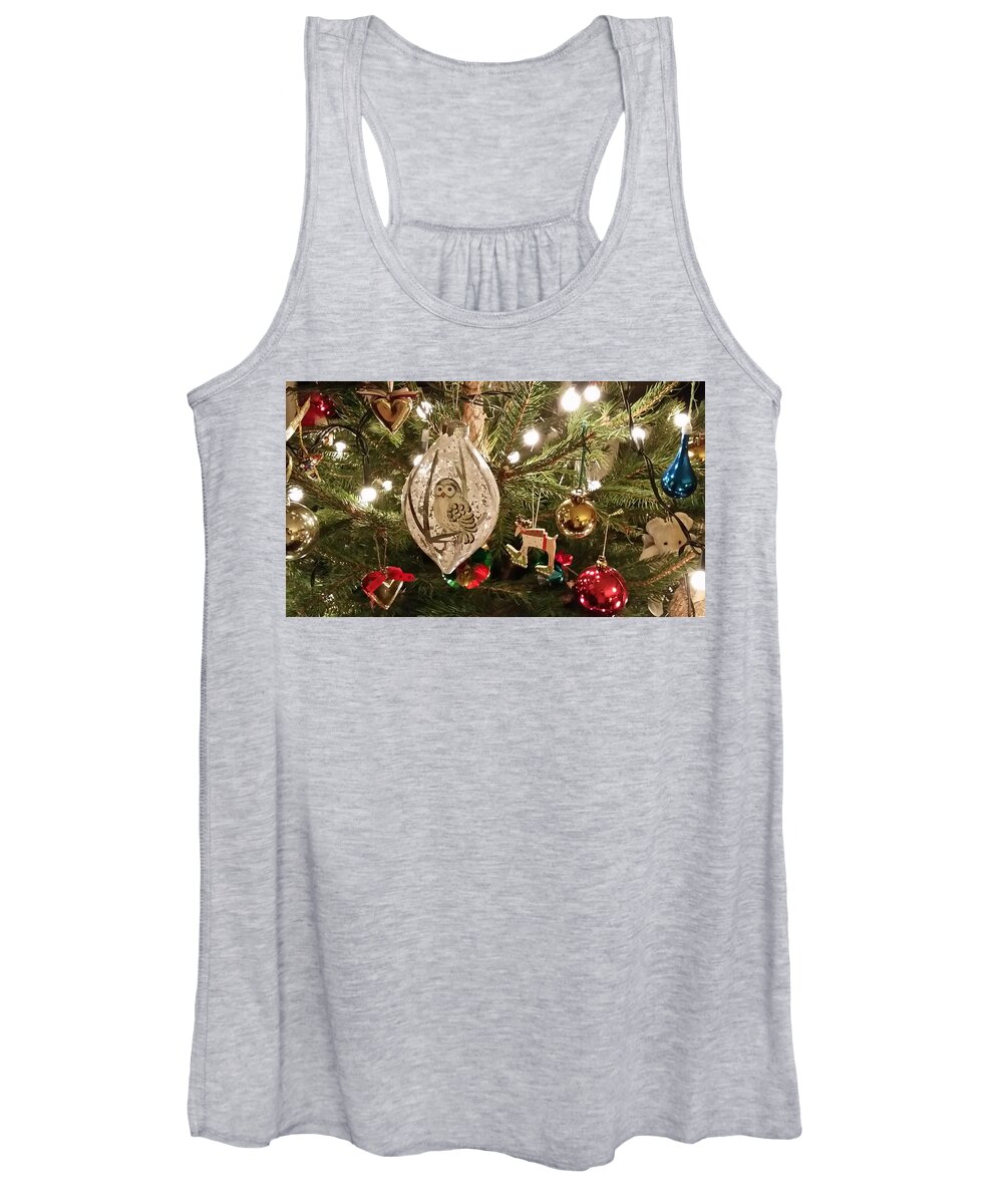 Inspiration Women's Tank Top featuring the photograph Christmas Owl Roost by Rowena Tutty