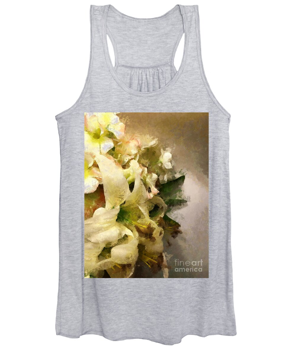 Lily Women's Tank Top featuring the photograph Christmas White Flowers by Claire Bull
