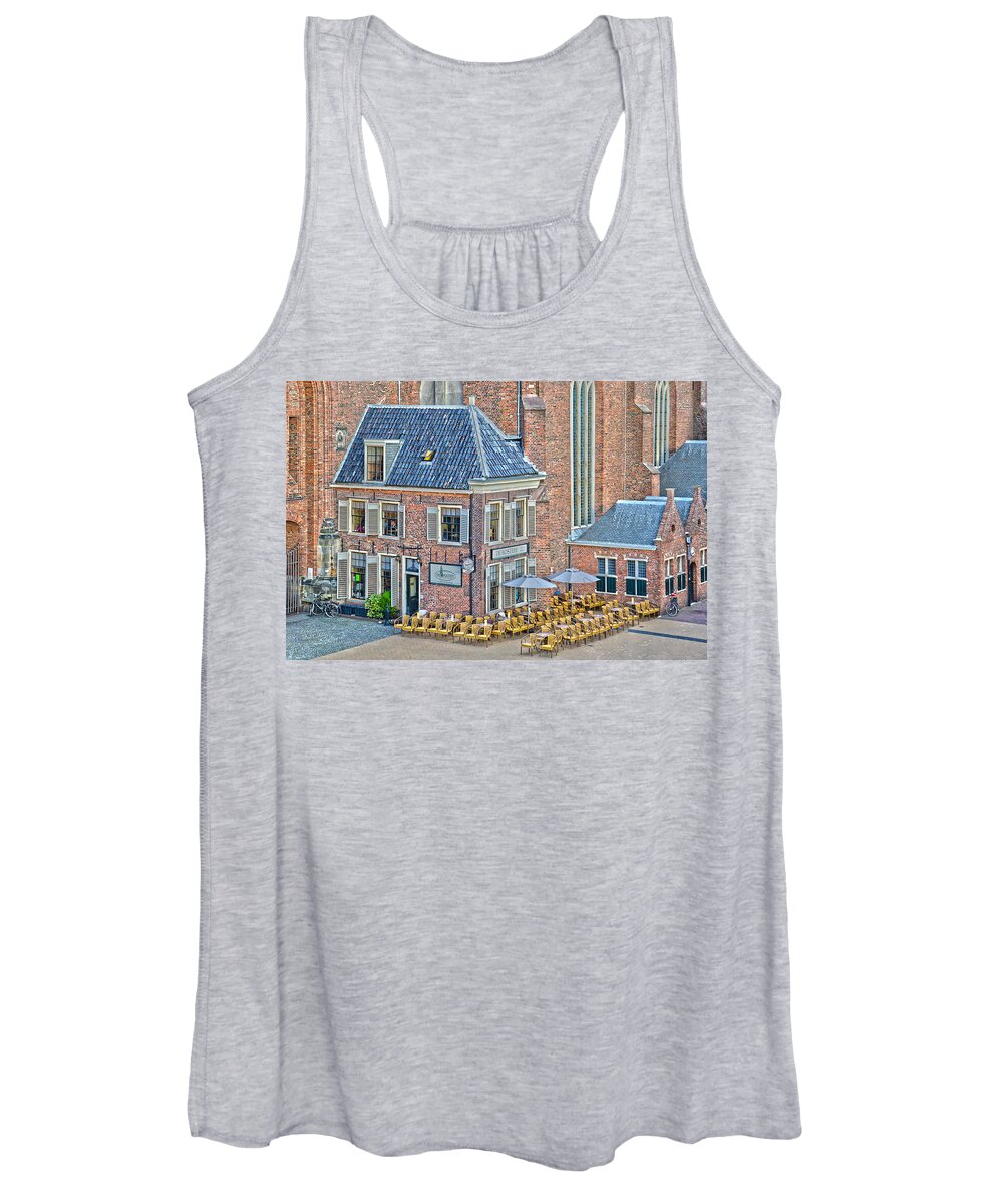 Netherlands Women's Tank Top featuring the photograph Church Cafe in Groningen by Frans Blok