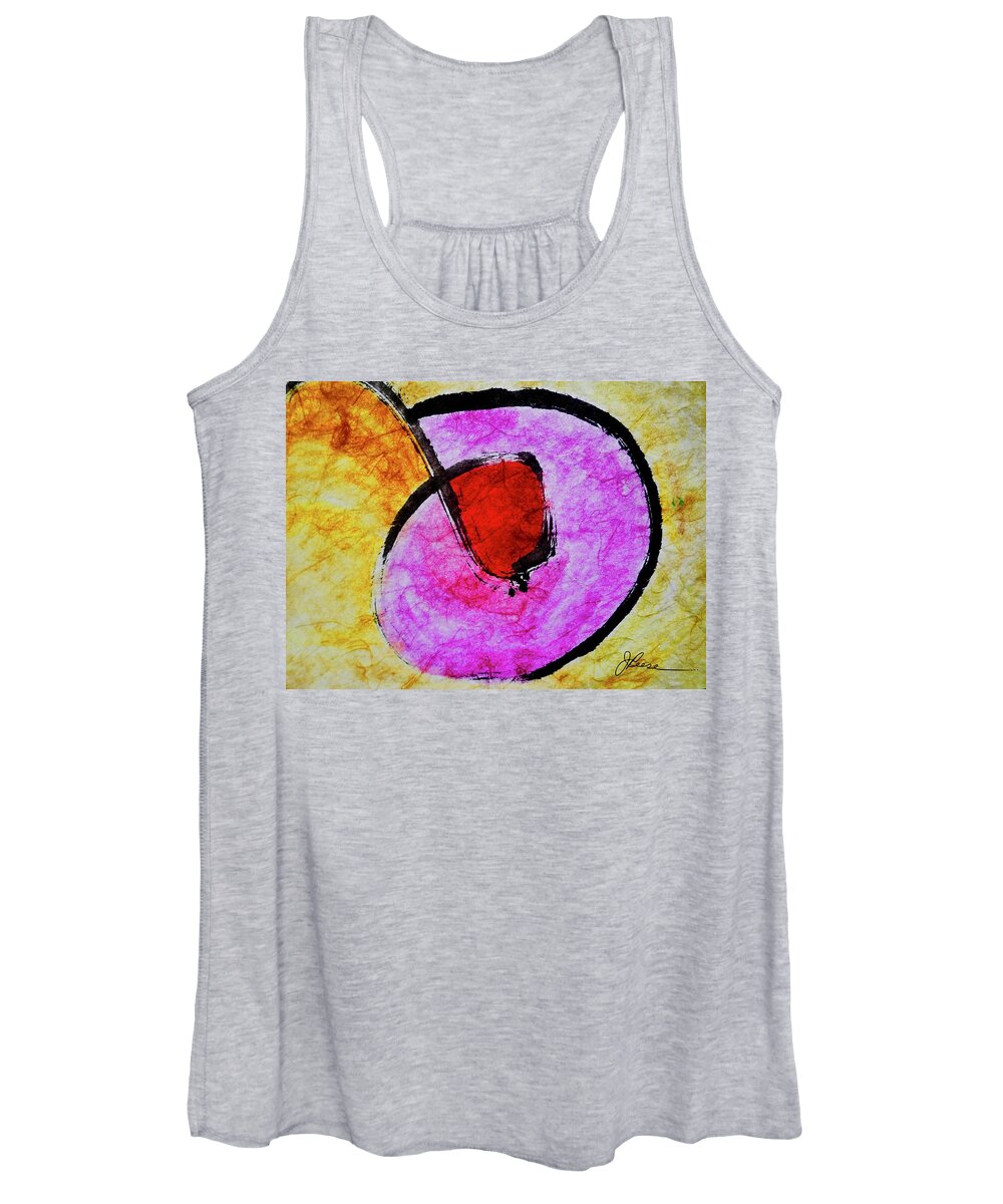 Red Women's Tank Top featuring the painting Circle of Life by Joan Reese