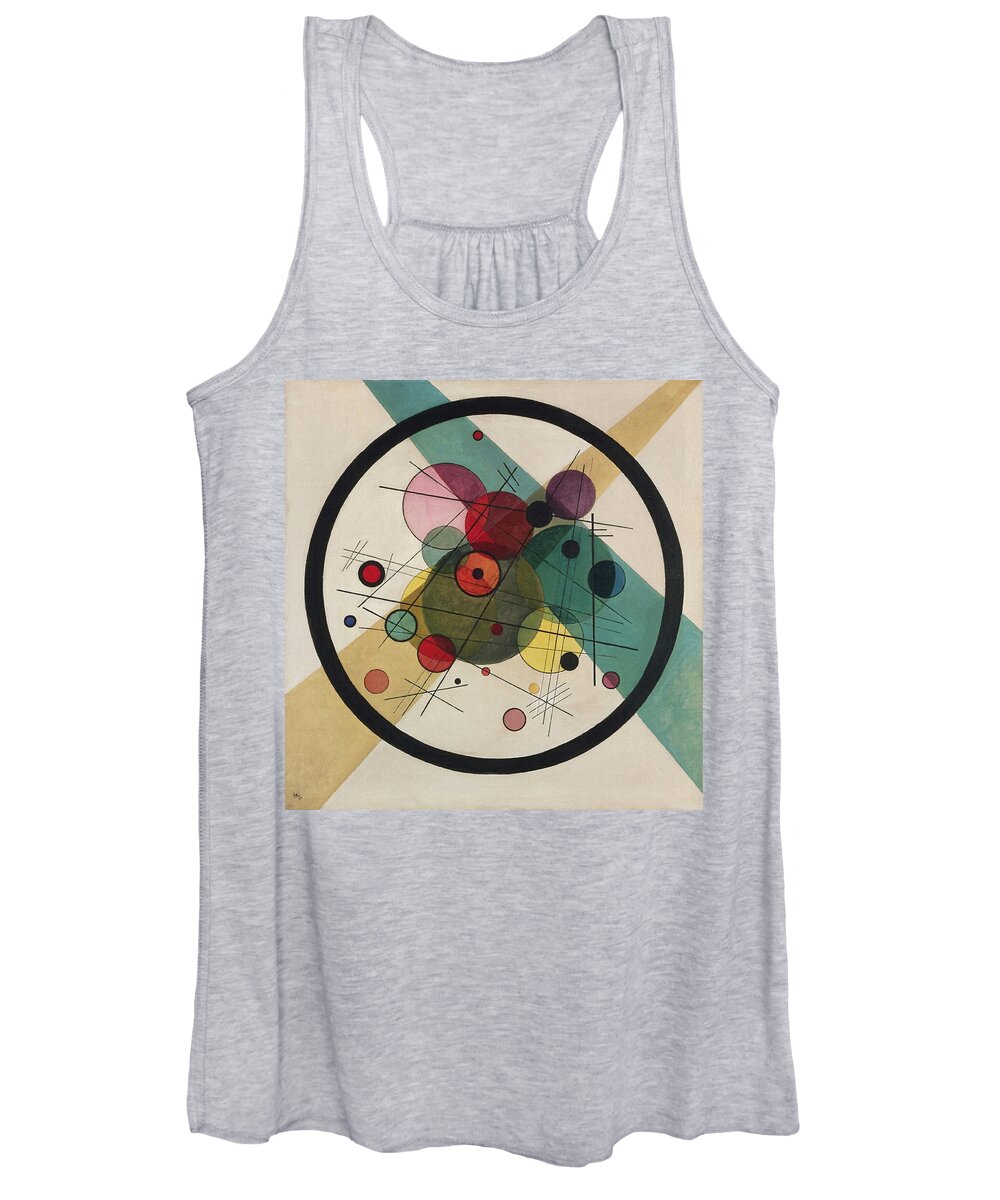 Wassily Kandinsky Women's Tank Top featuring the painting Circles In A Circle by Wassily Kandinsky
