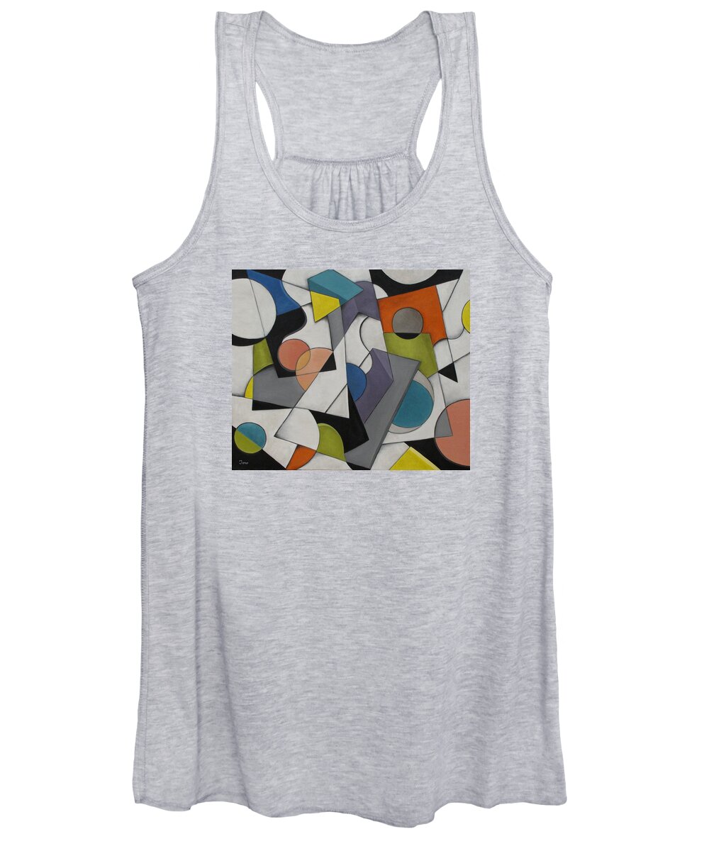 Geometric Women's Tank Top featuring the painting Circles of Life by Trish Toro