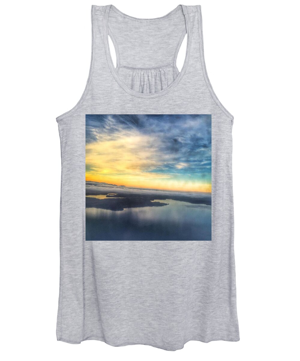 Landscapephotography Women's Tank Top featuring the photograph Cloud Island #flying #sunset by Briana Bell
