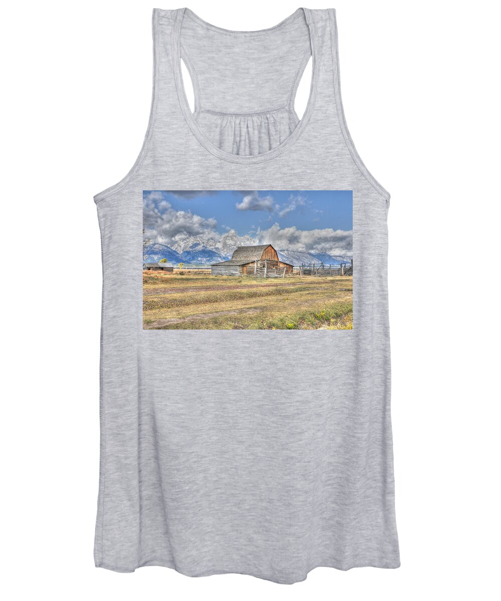 Teton Women's Tank Top featuring the photograph Clouds and Barn by David Armstrong