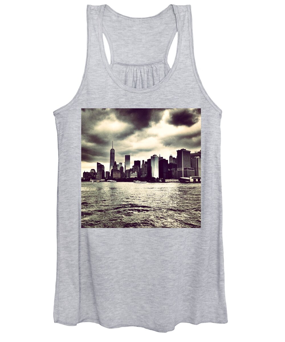 Nyc Women's Tank Top featuring the photograph Cloudy Day In #nyc by Allan Piper
