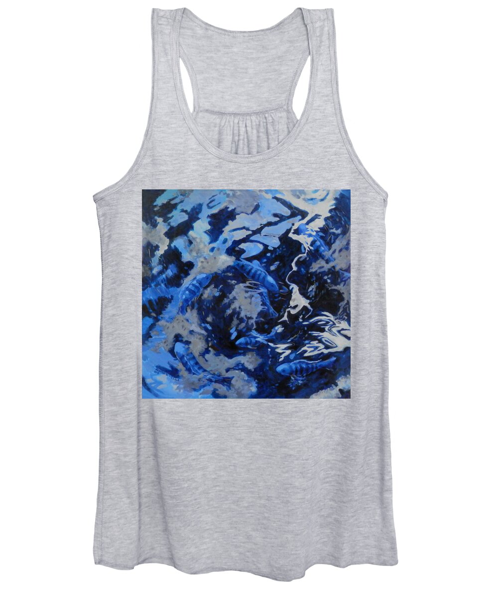 Blue Women's Tank Top featuring the painting Cobalt #2 by Martha Tisdale