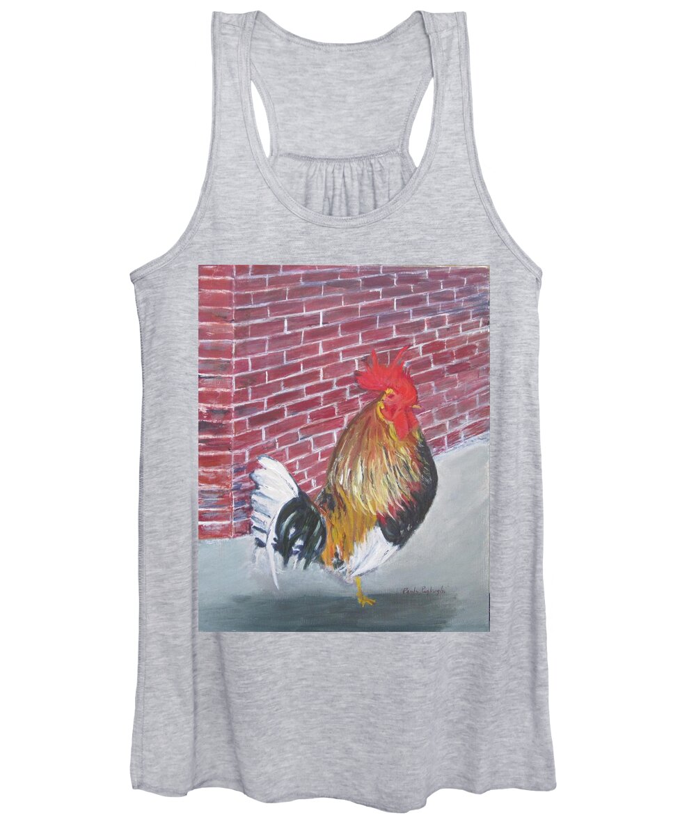 Painting Women's Tank Top featuring the painting Cock Tails On The Walkway by Paula Pagliughi