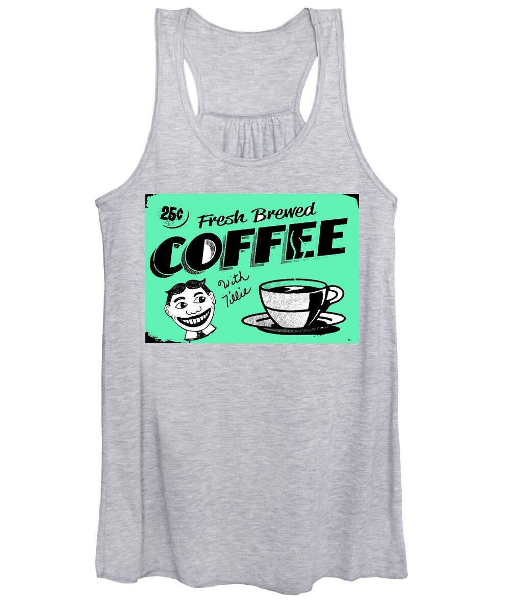 Tillie Women's Tank Top featuring the painting Coffee with Tillie by Patricia Arroyo