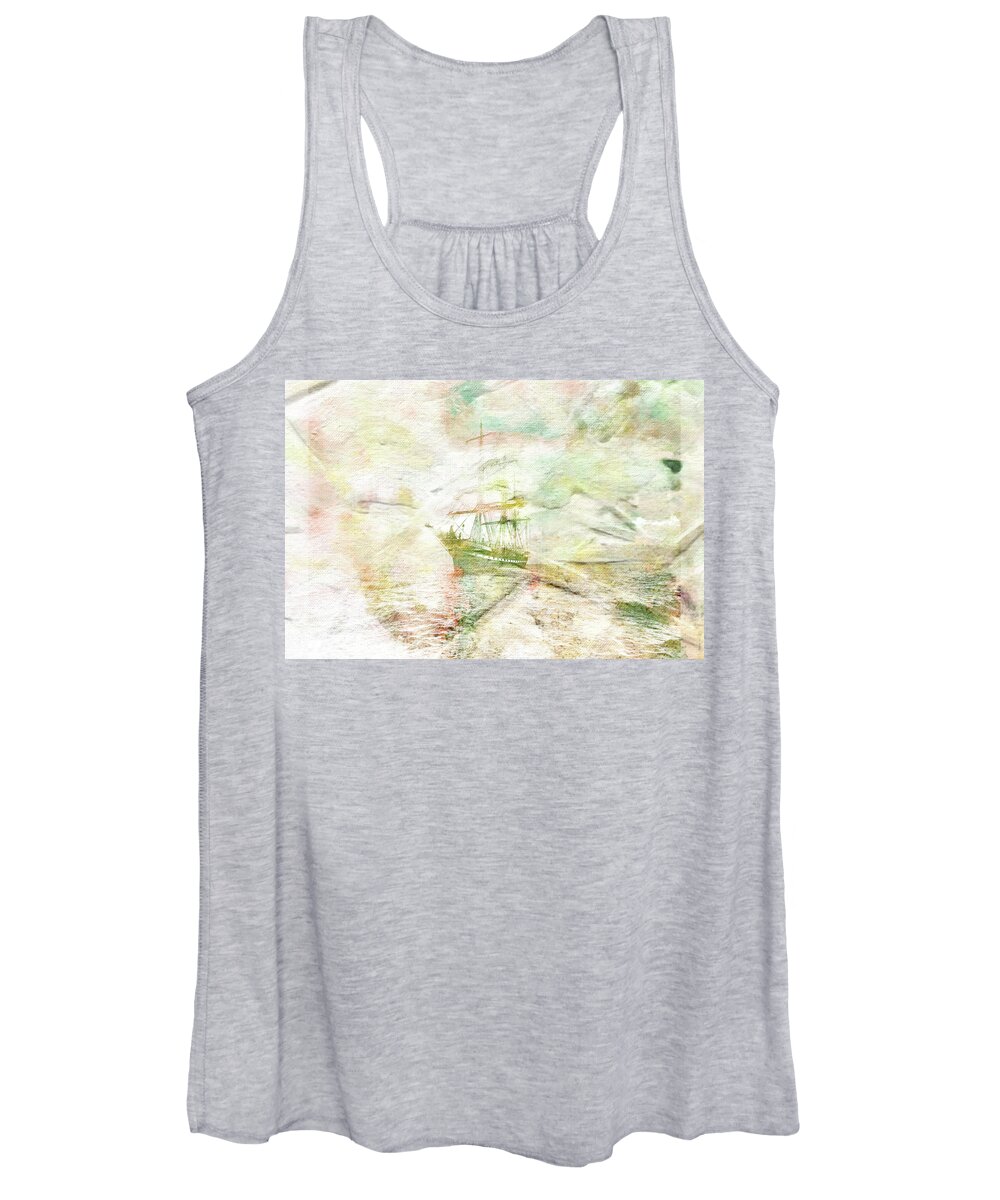 Ship Women's Tank Top featuring the mixed media Collage 3 by Priscilla Huber