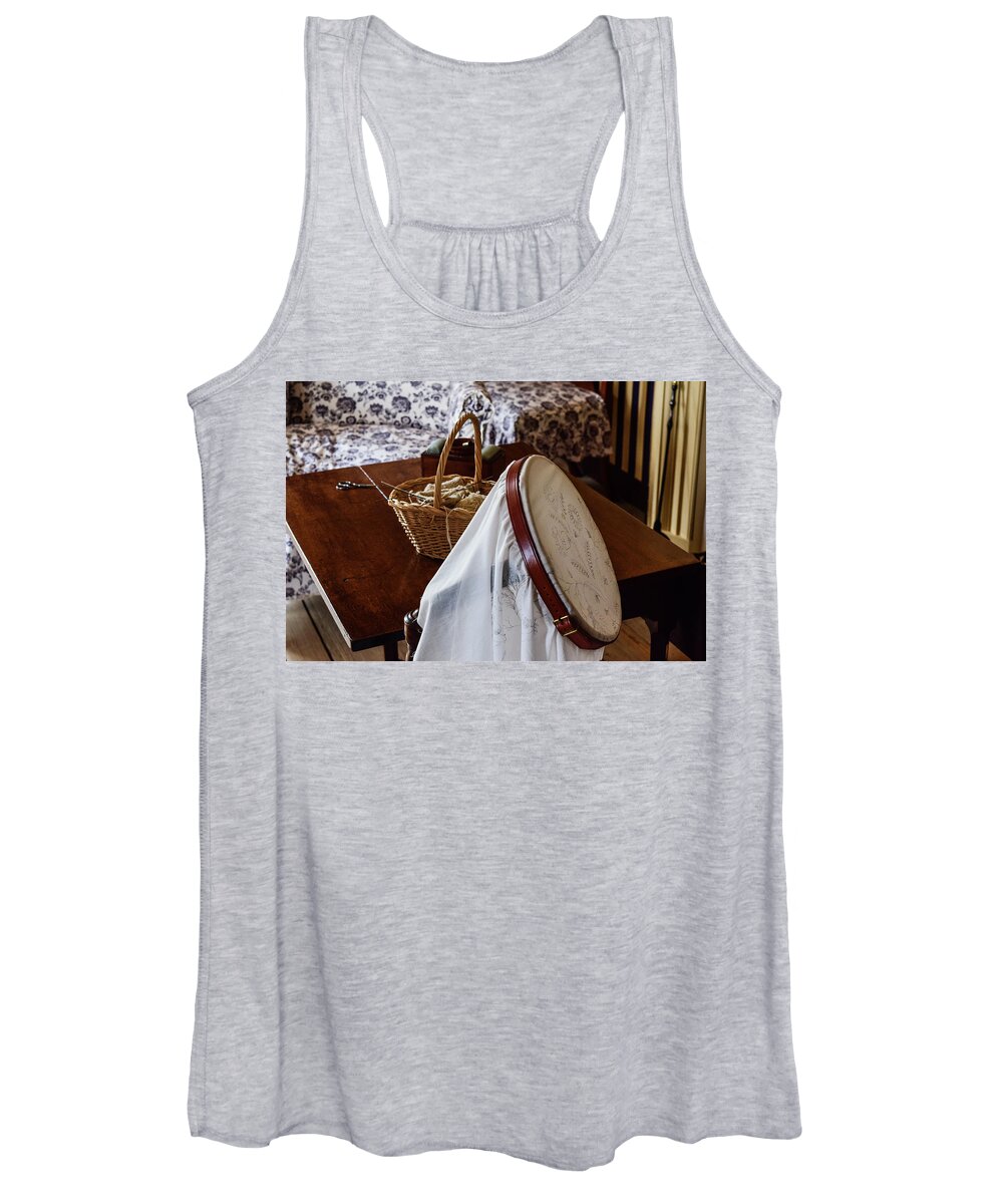 Needlework Women's Tank Top featuring the photograph Colonial Needlework by Nicole Lloyd