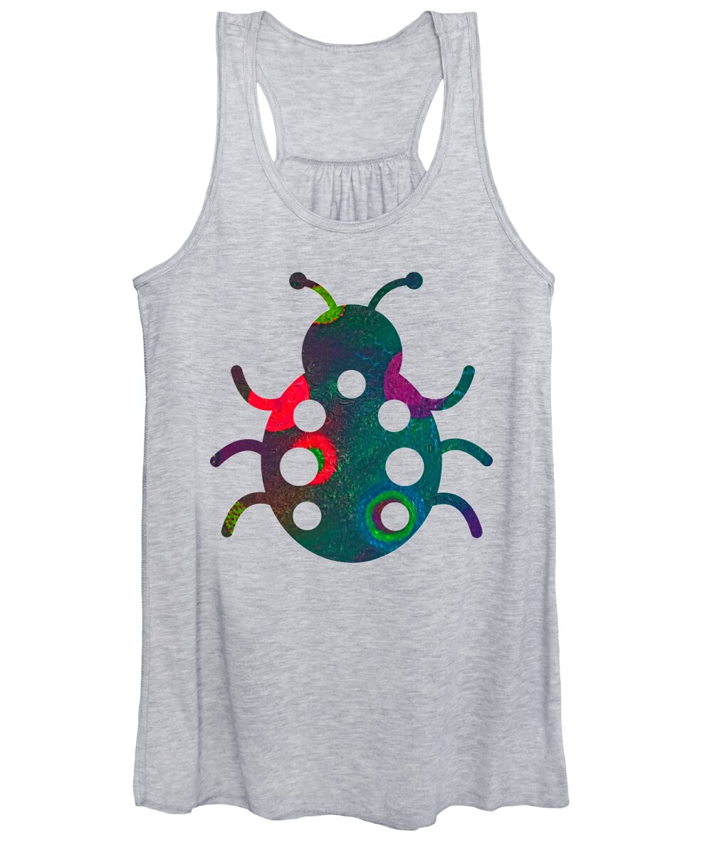 Beetle Women's Tank Top featuring the digital art Colorful Crawling Critter by Rachel Hannah