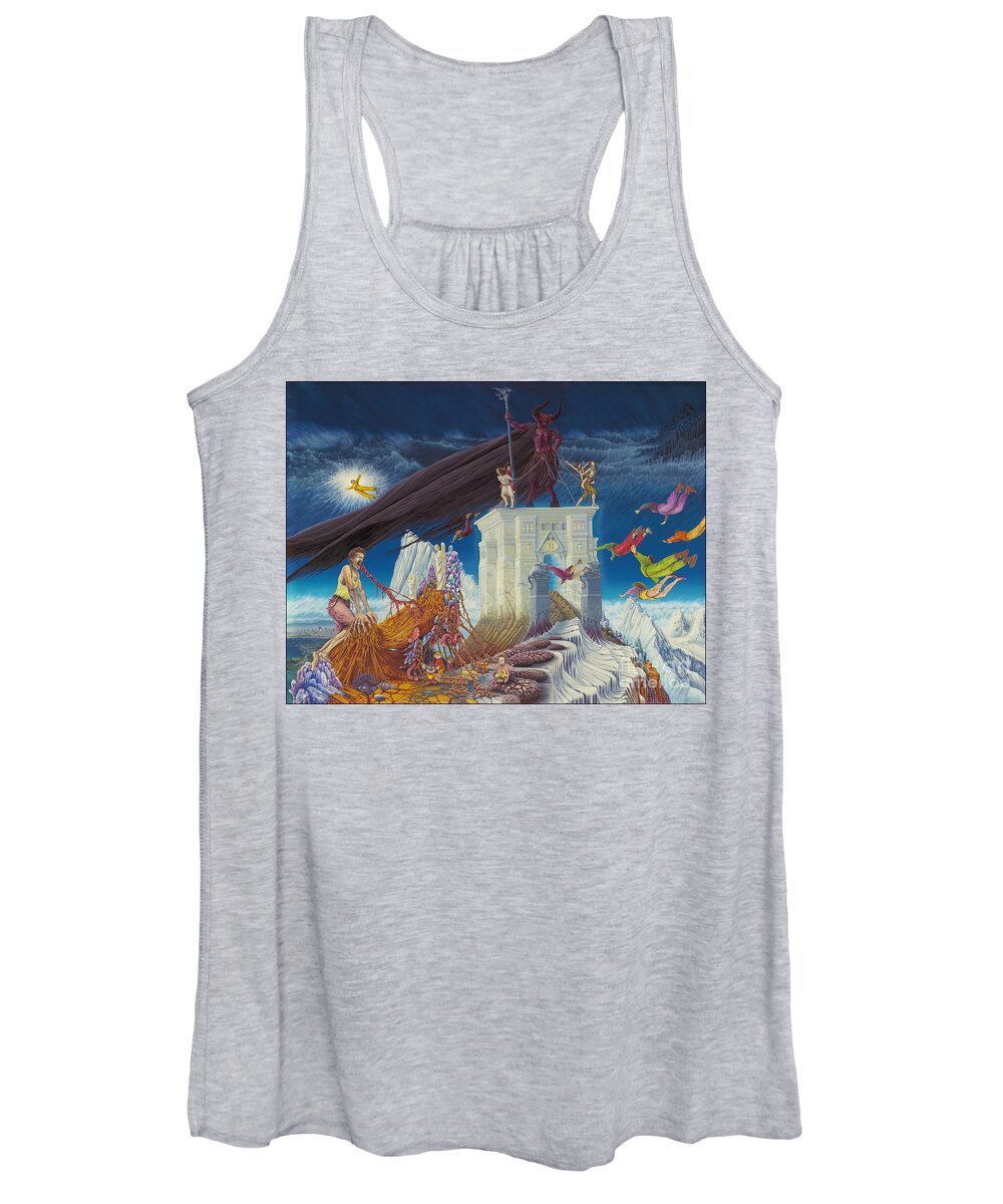 Surrealism Women's Tank Top featuring the painting Colors of Unsuccess by Leonard Rubins