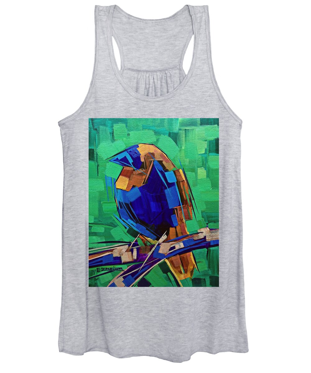 Bird Women's Tank Top featuring the painting Common lives #2 by Enrique Zaldivar