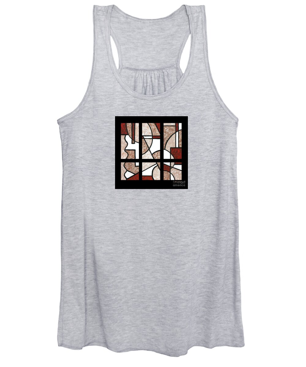Abstract Women's Tank Top featuring the painting Compartments Six Panels by Diane Thornton