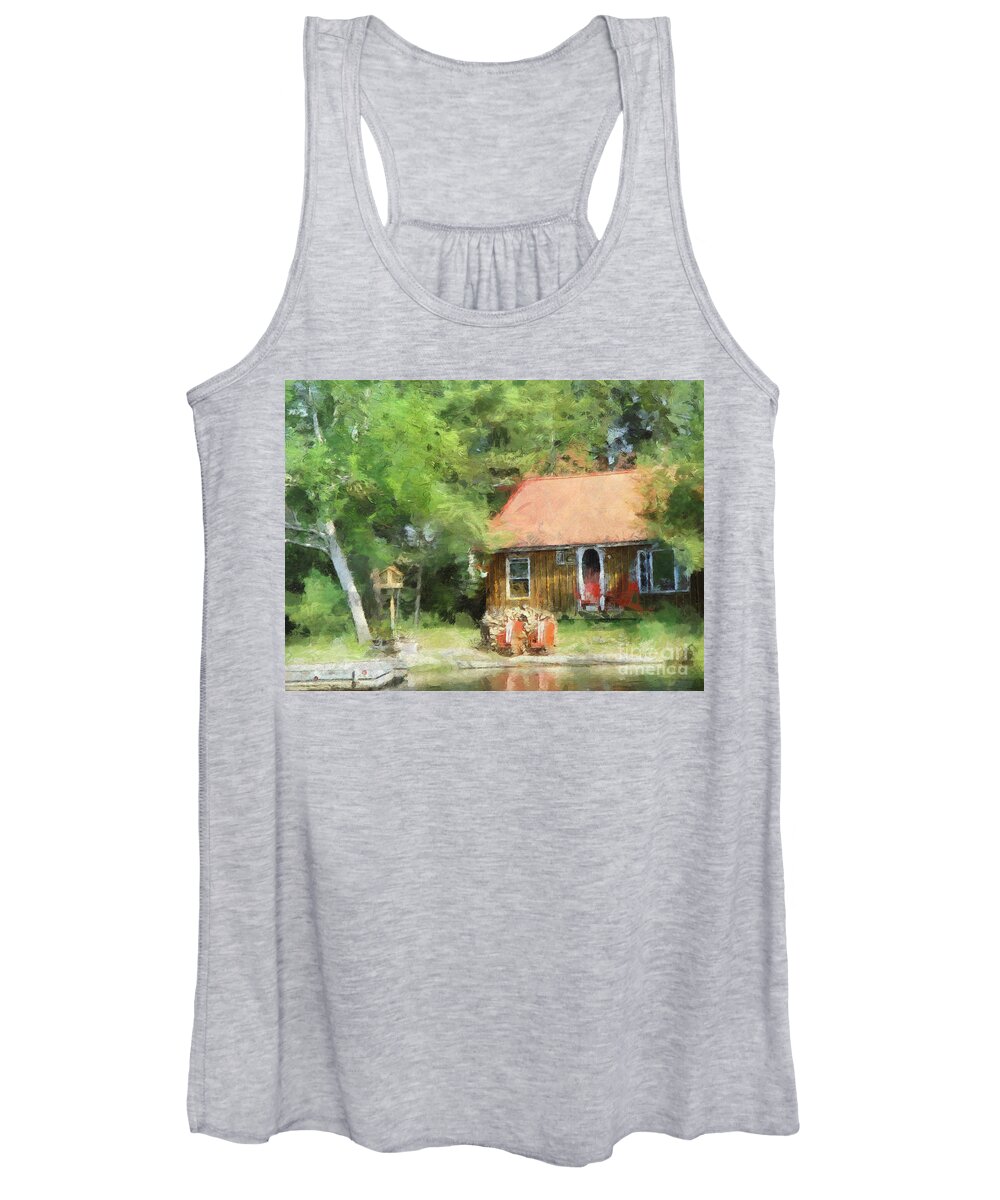 Cottage Women's Tank Top featuring the photograph Cozy Cottage by Claire Bull