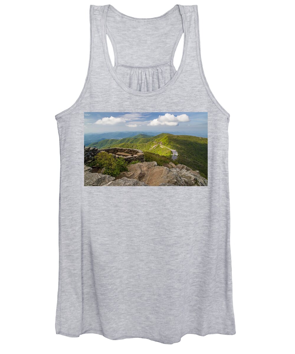 Craggy Gardens Women's Tank Top featuring the photograph Craggy Pinnacle Overlook by Kevin Craft