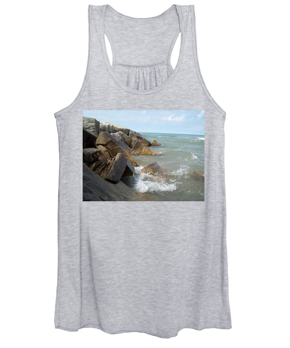 Tmad Women's Tank Top featuring the photograph Crashing Beauty by Michael TMAD Finney