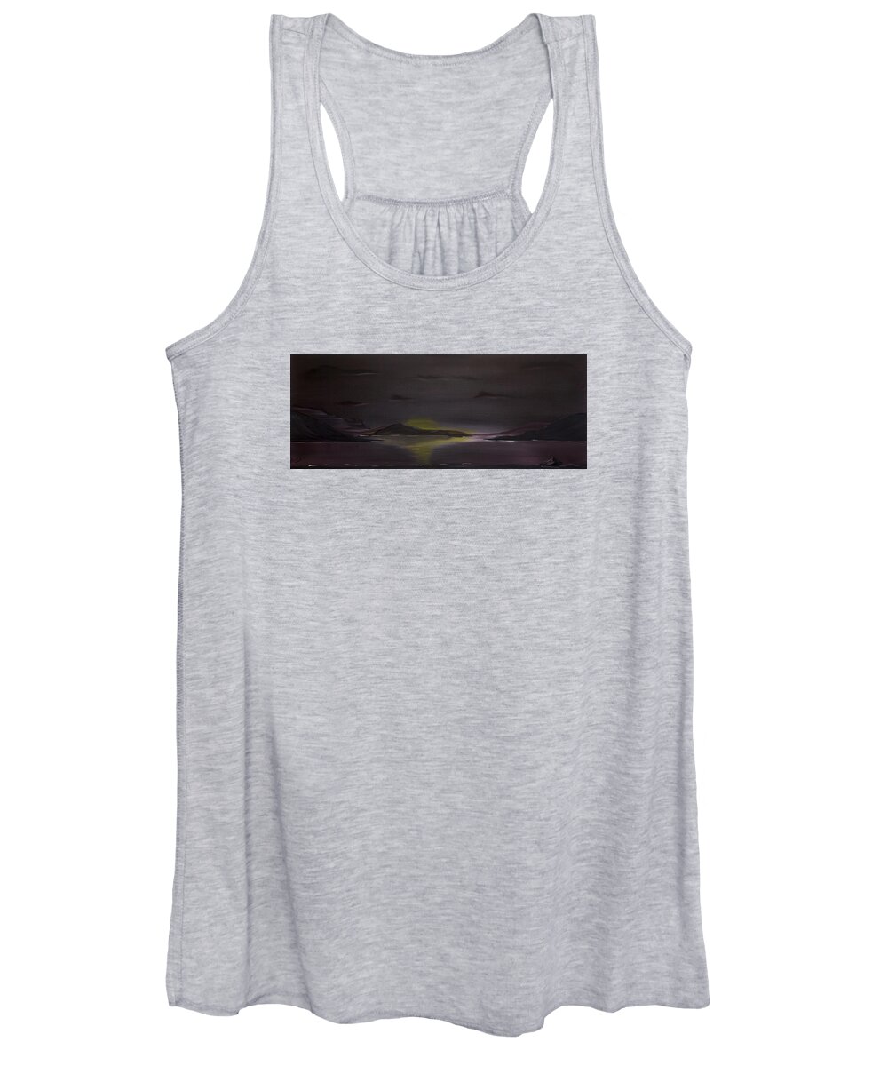 Dusk Women's Tank Top featuring the painting Crimson Lake by Russell Collins