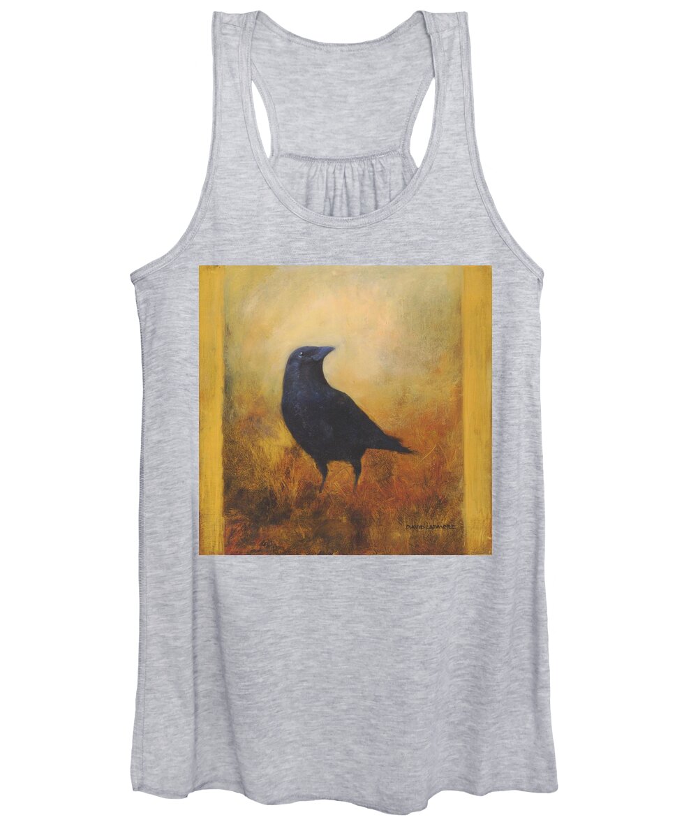 Bird Women's Tank Top featuring the painting Crow 25 by David Ladmore