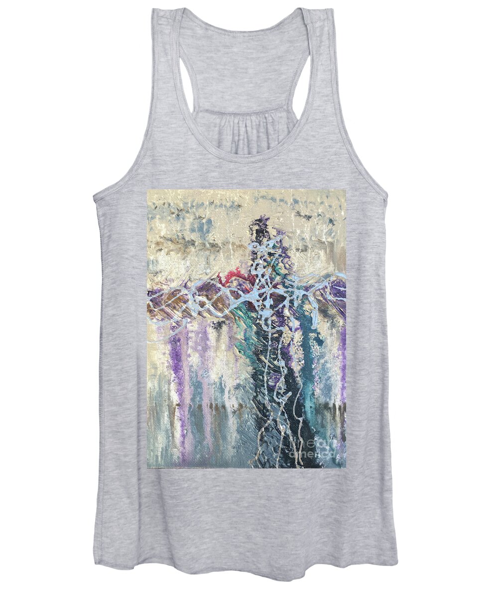 Abstract Women's Tank Top featuring the painting Crux 4 by Linda Cranston