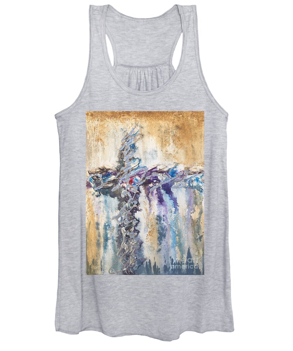 Abstract Women's Tank Top featuring the painting Crux 5 by Linda Cranston