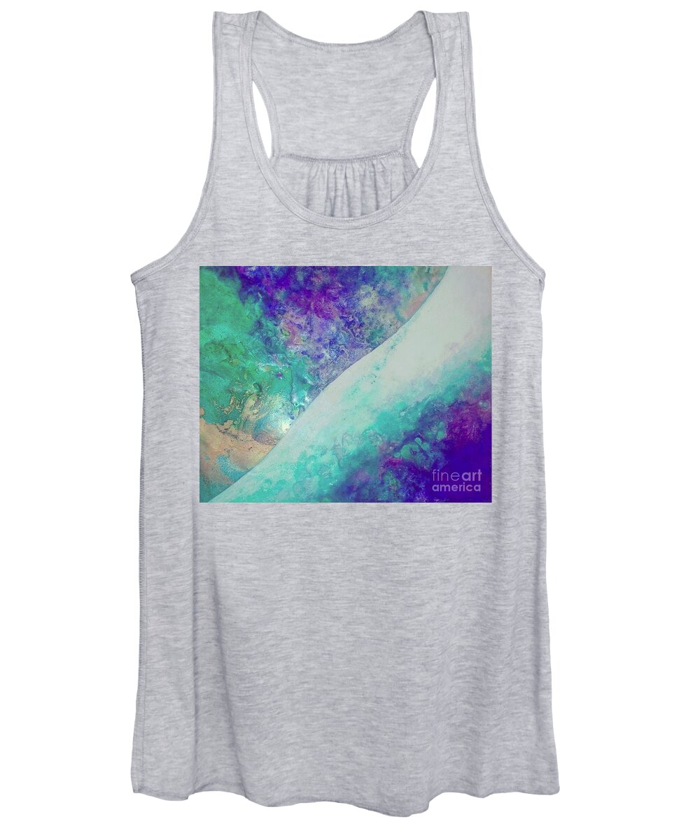 Wave Women's Tank Top featuring the painting Crystal wave10 by Kumiko Mayer
