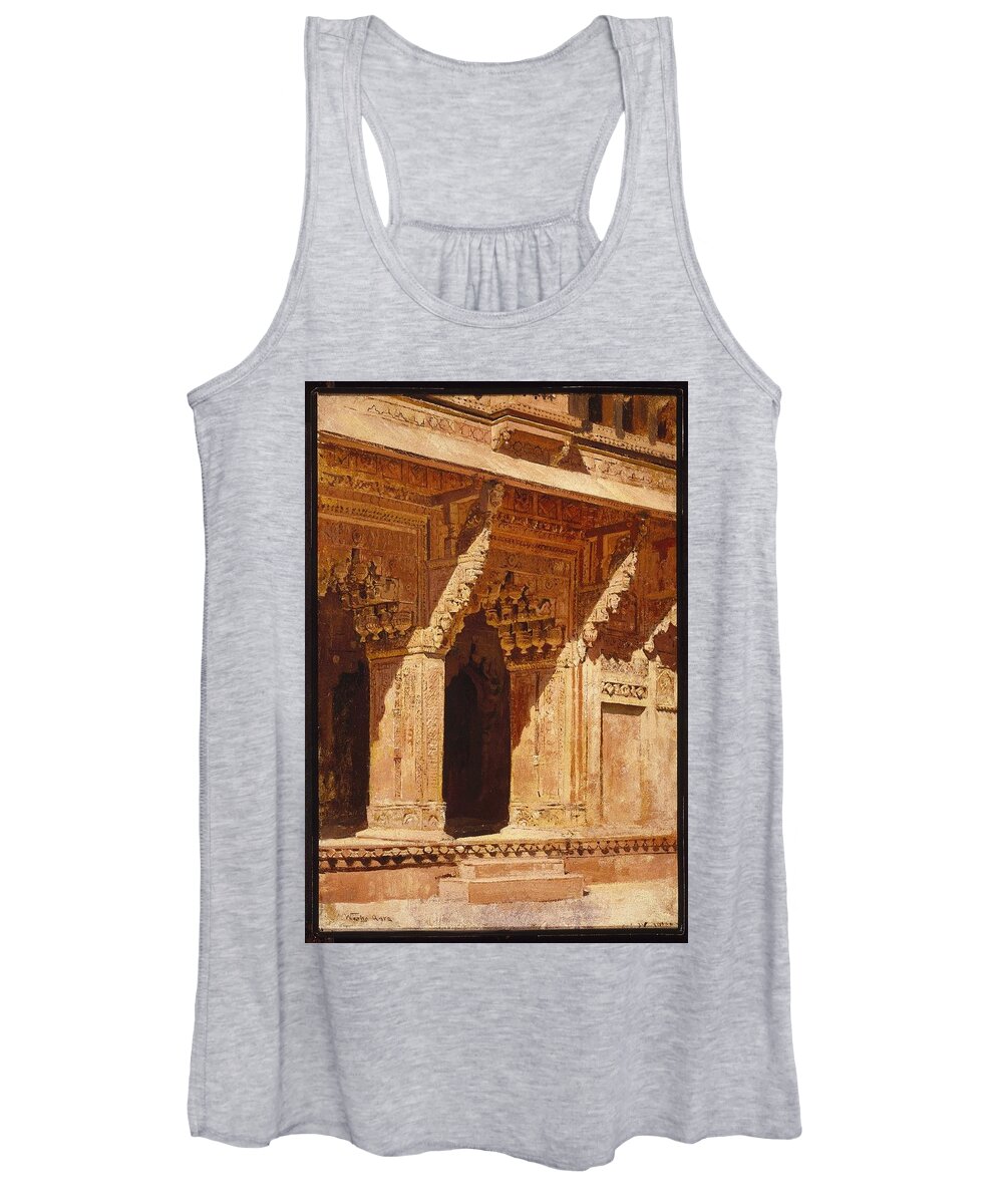 Curiously Wrought Red Sandstone Arches Women's Tank Top featuring the painting Curiously Wrought Red Sandstone Arches by Edwin