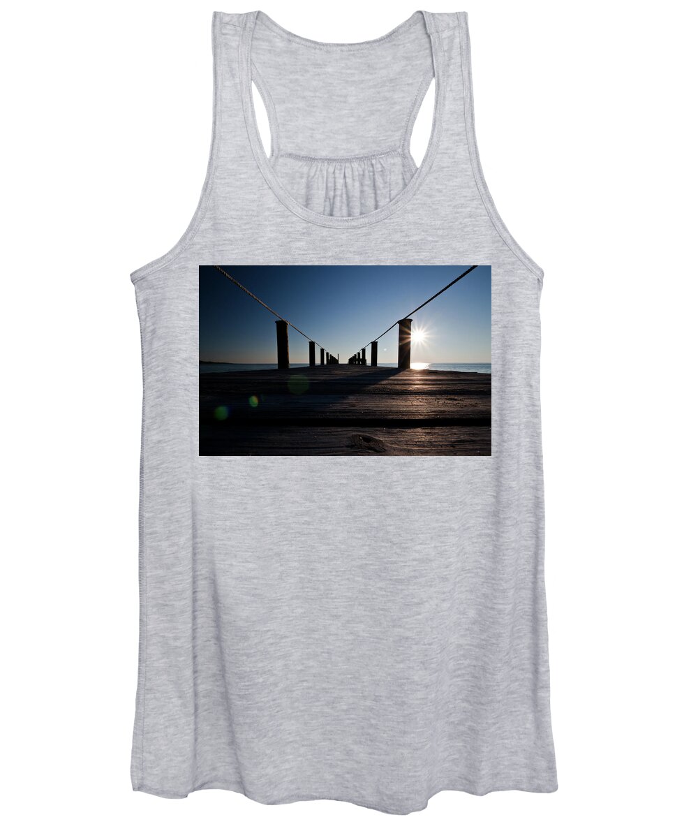 Currituck Sound Women's Tank Top featuring the photograph Currituck Sunset by David Sutton