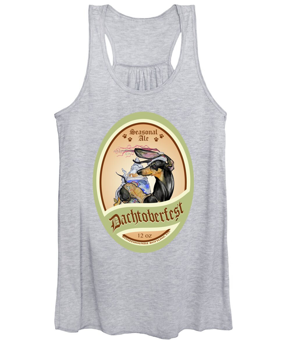 Beer Women's Tank Top featuring the drawing Dachtoberfest Seasonal Ale by Canine Caricatures By John LaFree