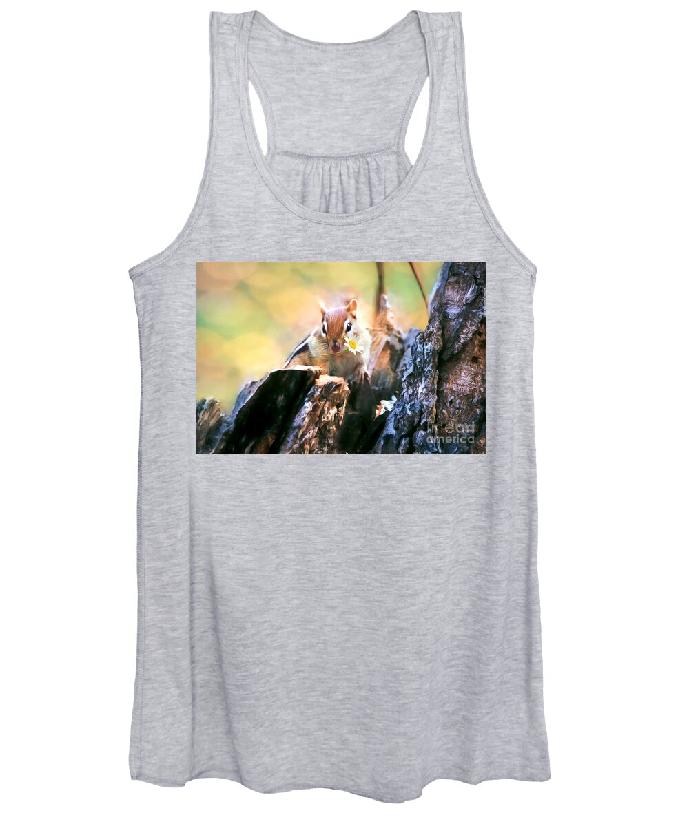 Chipmunk Women's Tank Top featuring the photograph Daisy Girl by Tina LeCour
