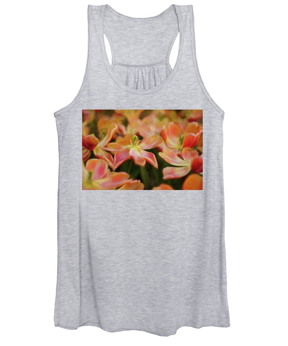 Fine Art Women's Tank Top featuring the photograph Dancing Flowers by Mary Buck