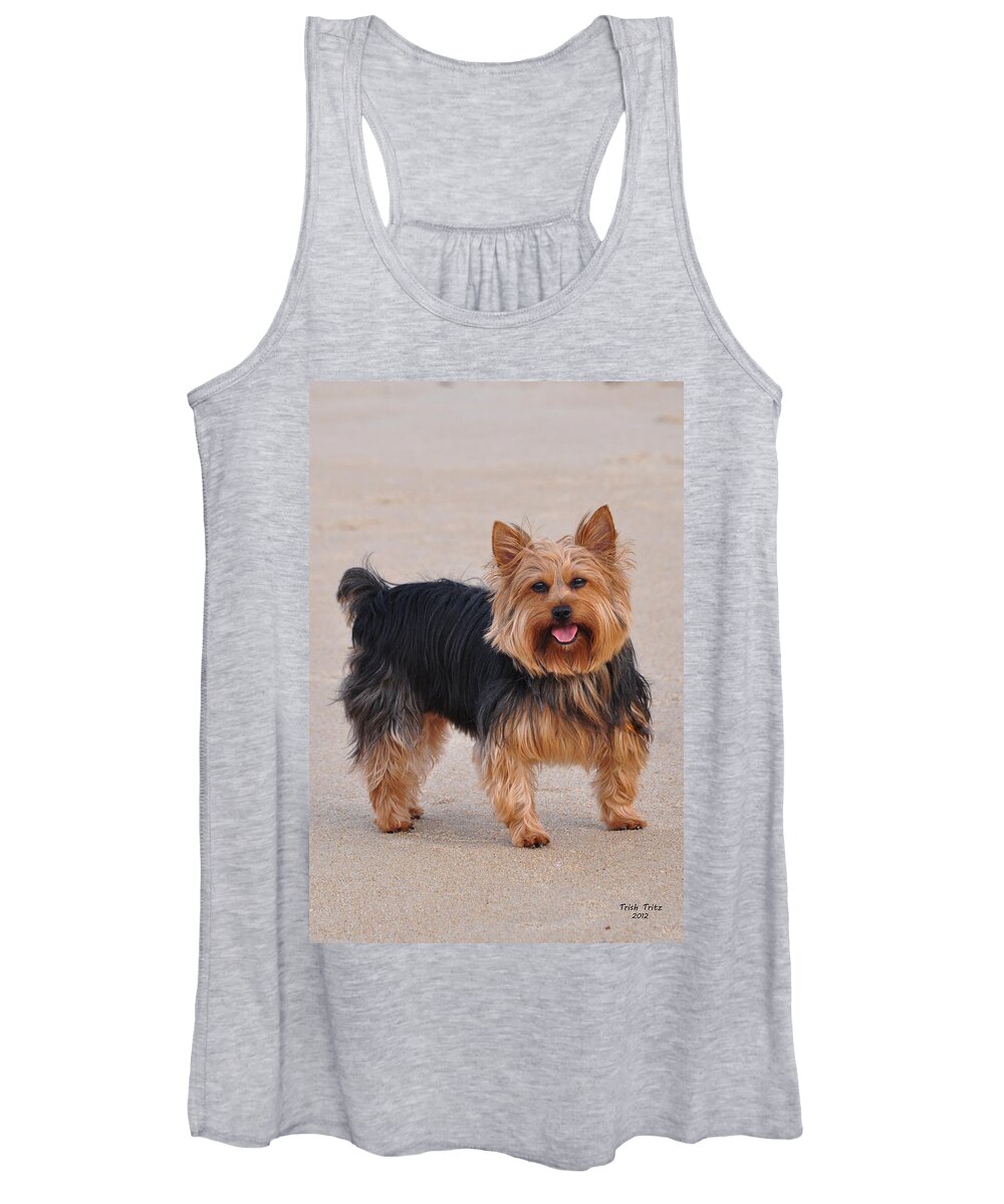 Yorkie Women's Tank Top featuring the photograph Dapper Dog by Trish Tritz