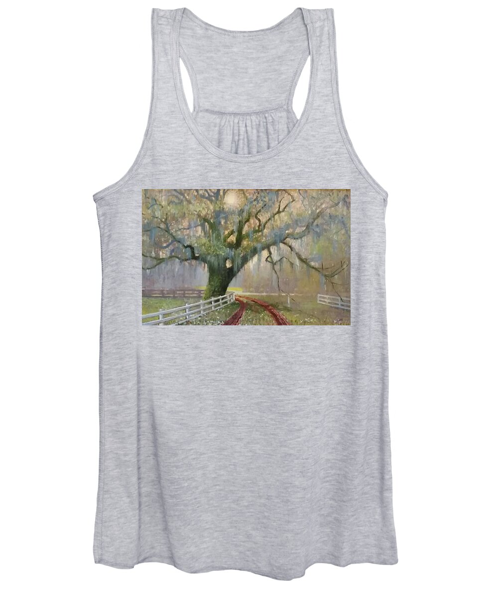 Edisto Women's Tank Top featuring the painting Dawn at Edisto by Blue Sky