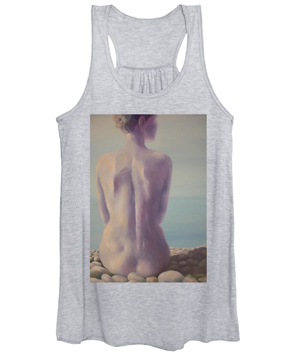 Nude Women's Tank Top featuring the painting Daydream by Caroline Philp