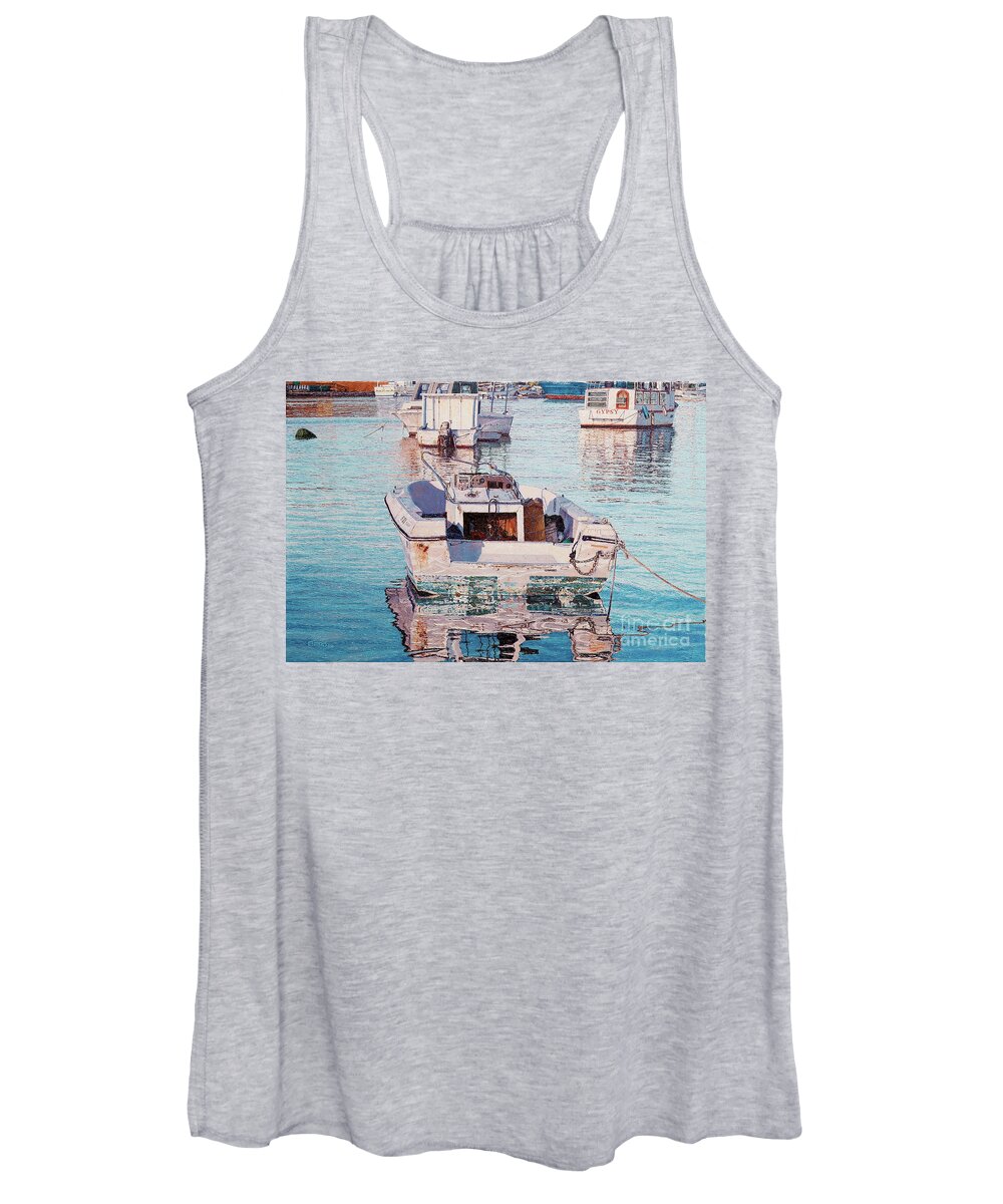 Eddie Women's Tank Top featuring the painting Day's End by Eddie Minnis