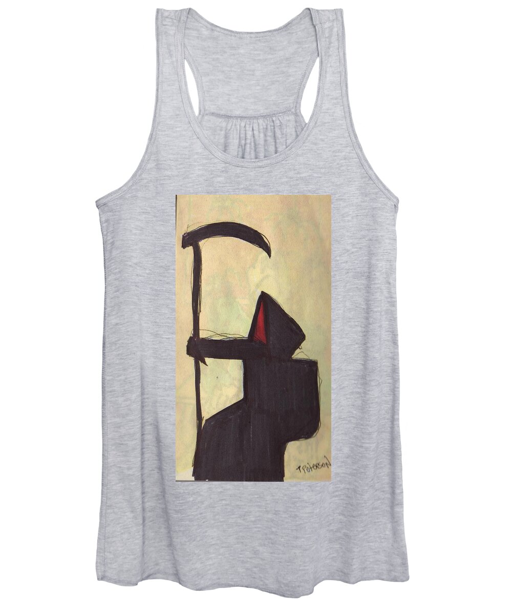 Drawing Women's Tank Top featuring the drawing Death Takes Five by Todd Peterson