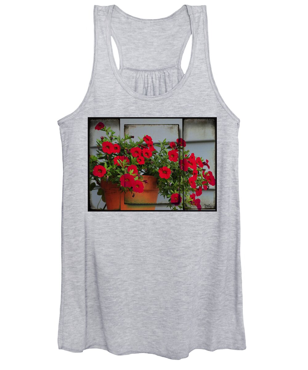Petunias Women's Tank Top featuring the photograph Delores Flowers by Peggy Dietz