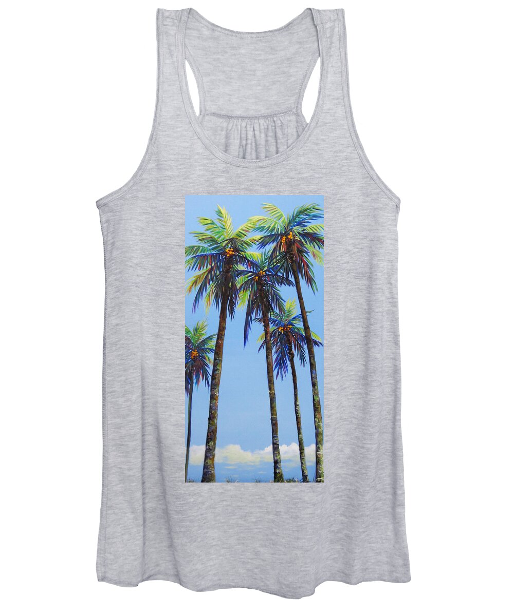 Palm Women's Tank Top featuring the painting Delray Palms II by Anne Marie Brown