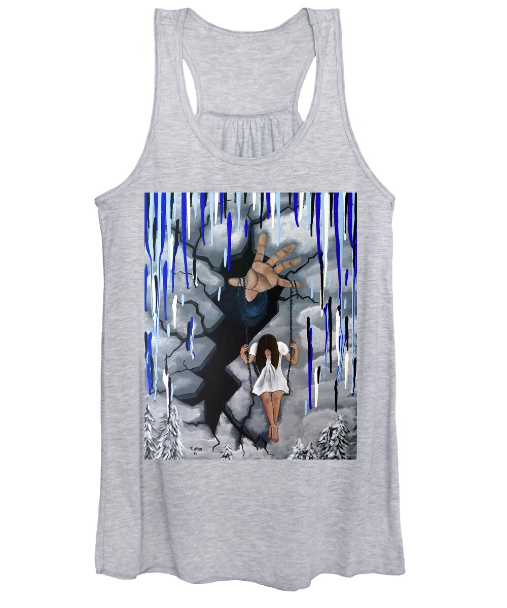 Depression Women's Tank Top featuring the painting Depression by Teresa Wing