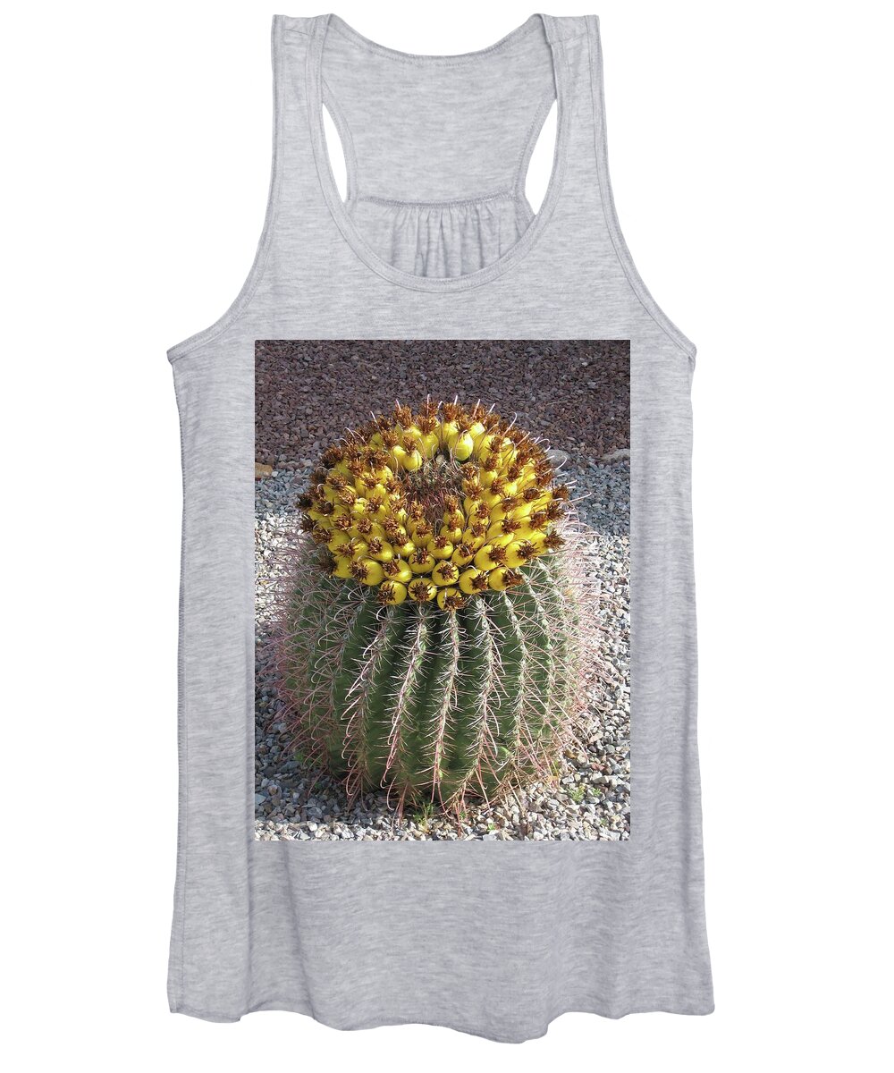 Barrel Cactus Women's Tank Top featuring the photograph Desert Facts of Life by Judith Lauter